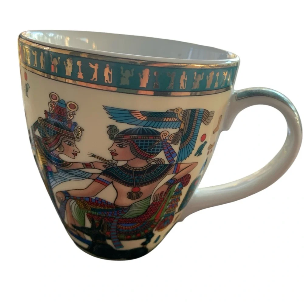 Fathi Mahmoud Limoges Sculpture Egyptian Pharaoh Mug Made‎ in Egypt